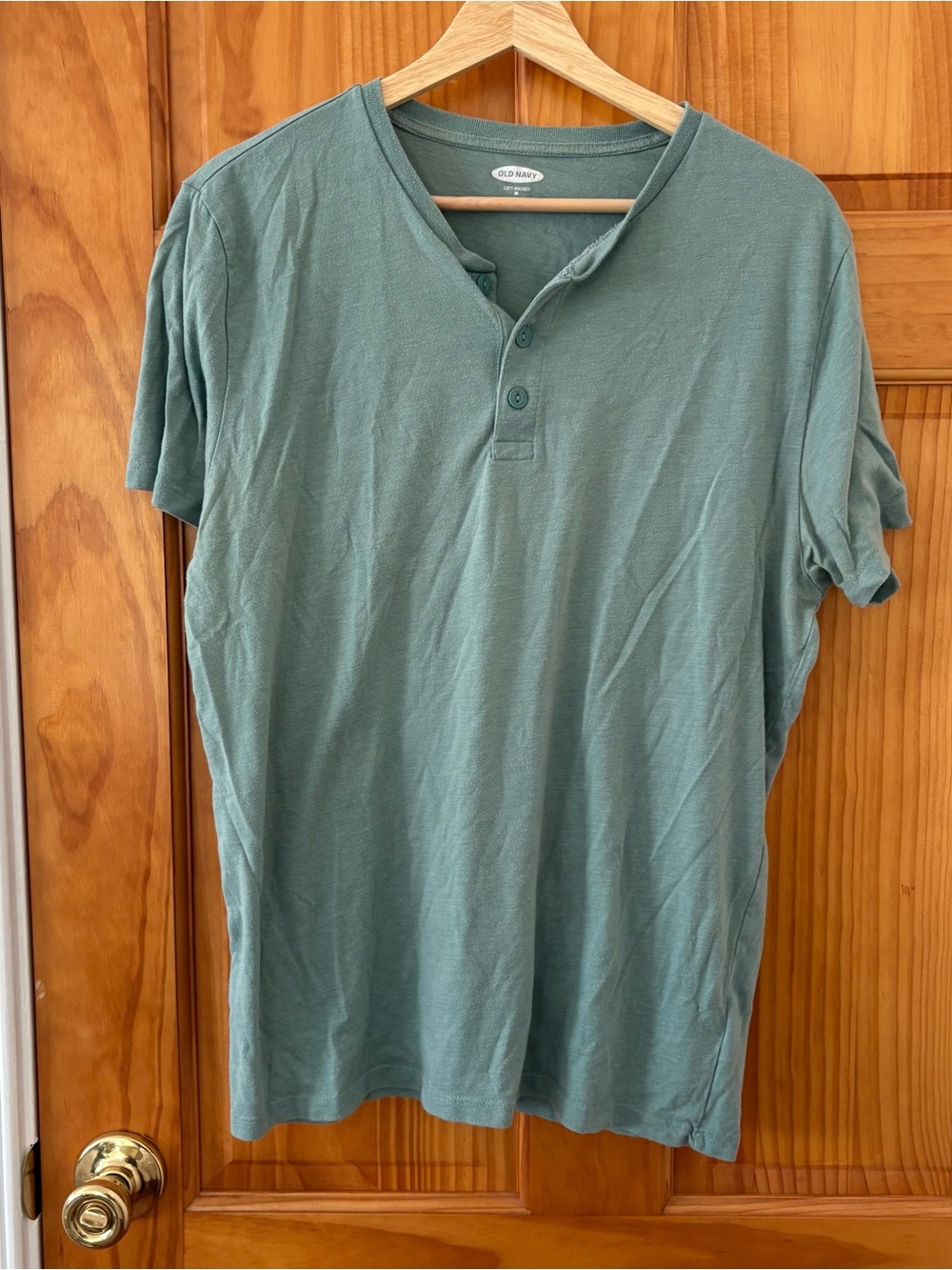 Old Navy Men's Short Sleeve Henley Shirt - Seafoam Green